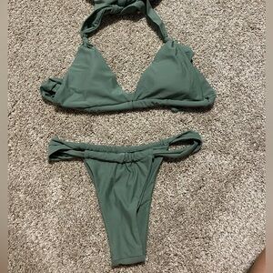Green triangle bikini